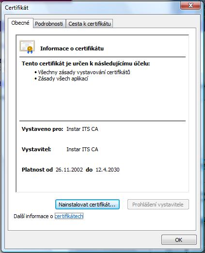 Postup instalace certifikátu 2