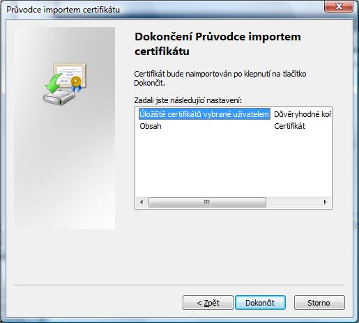 Postup instalace certifikátu 7