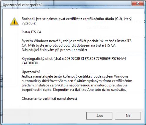 Postup instalace certifikátu 8